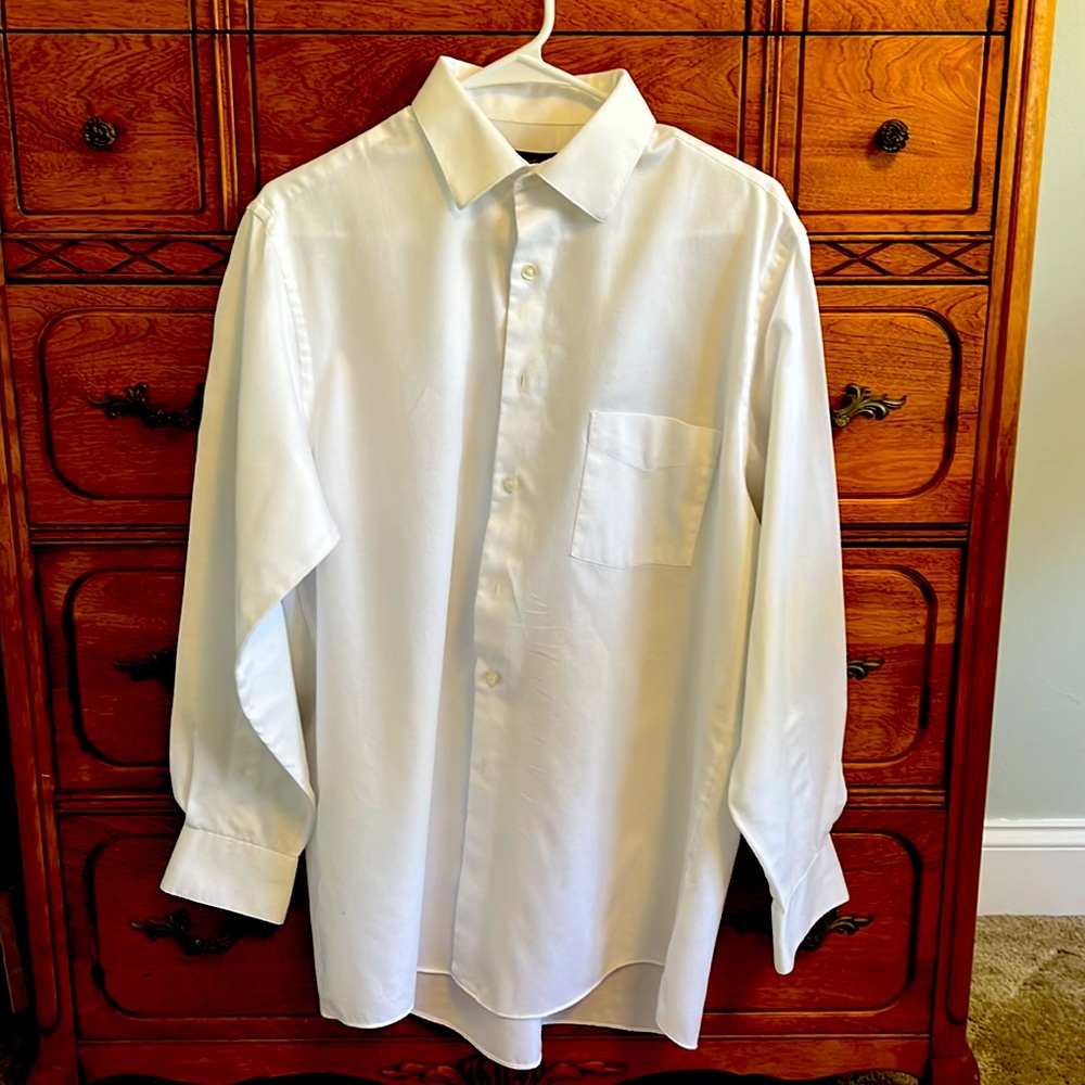 Men’s White Button Down Shirt Long Sleeve